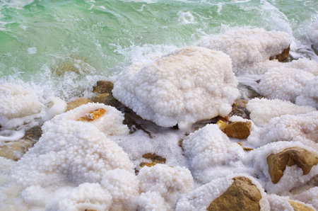 Salt natural mineral formation at the Dead Sea at Israel