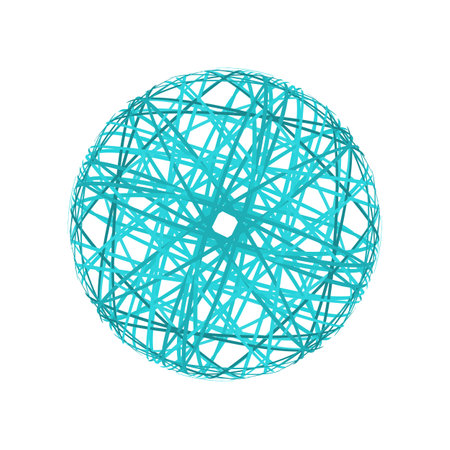 Abstract sphere from lines on white backgroundの写真素材