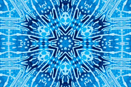 Blue background with abstract concentric foam patternの写真素材