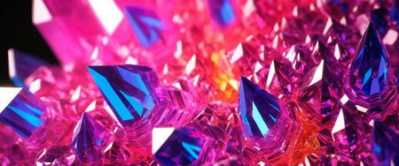 Beautiful bright lucent crystals, close-up abstract background