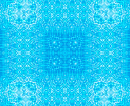 Blue bright background with abstract concentric pattern