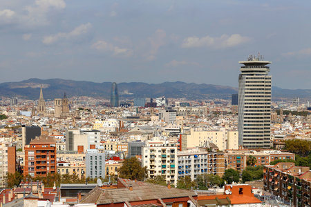 Beautiful view of Barcelona, the capital of Catalonia, Spainの写真素材
