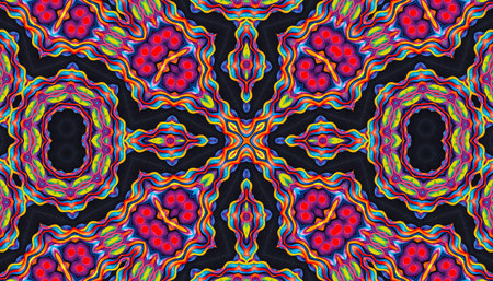 Bright multicolor kaleidoscopic background with abstract pattern from colorful shapes