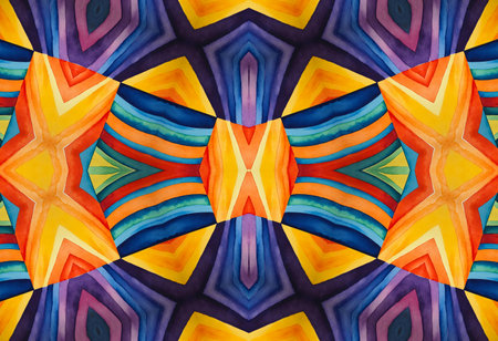Bright multicolor kaleidoscopic background with abstract pattern for designの写真素材