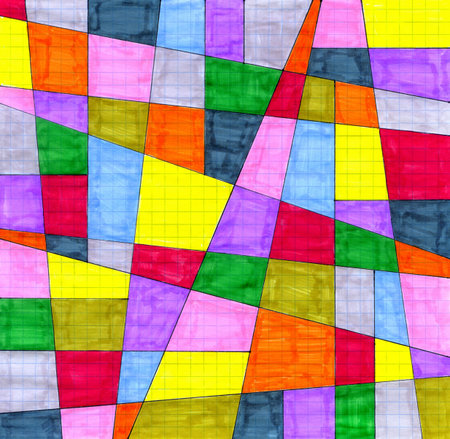 Abstract background with bright colorful hand-drawn pattern