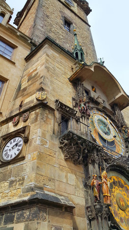 Old Town Hall Tower (Staromestska Radnice) with Astronomical Clock in Prague, Czech Republic