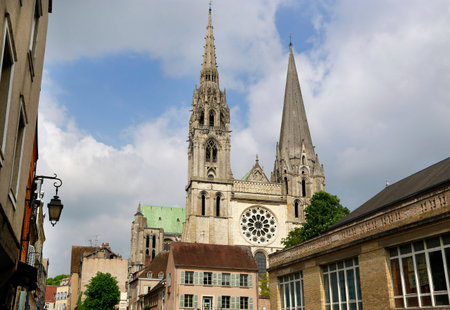 Famous Cathedral in Chartres, Franceの写真素材