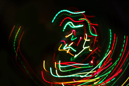 Abstract background with colorful bright motion blurred lights