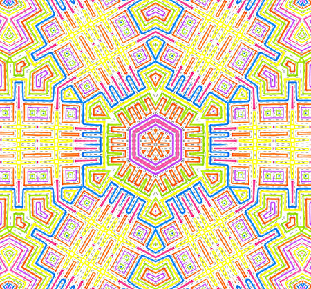 Abstract colorful concentric lines pattern on white background