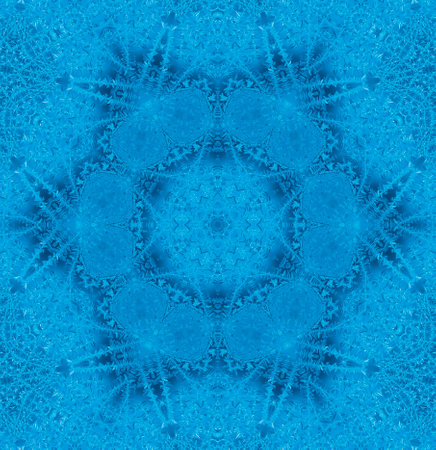 Blue background with concentric abstract ice patternの写真素材