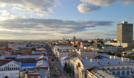 Beautiful top view to Kazan, Republic of Tatarstan, Russiaの写真素材