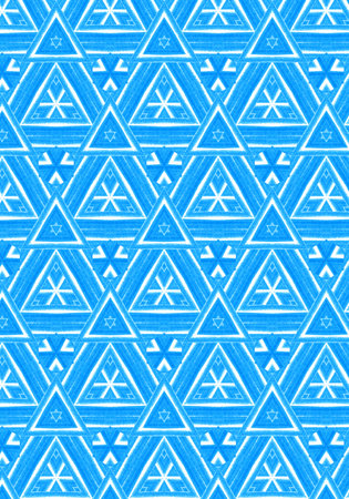 Bright blue background with abstract repeating patternの写真素材