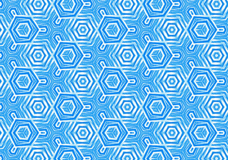 Bright blue background with abstract repeating pattern