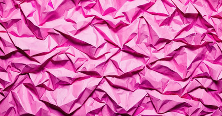 Pink background made of crumpled paper, texture for design