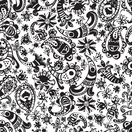 Vector seamless hand drawn colorful kawaii pattern with decoratiのイラスト素材