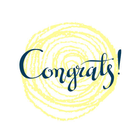 Congrats hand written lettering for congratulations card, greeting card, invitation, poster and print. Modern brush calligraphy. Isolated on background.の写真素材