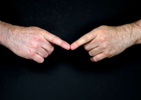Touching fingertips symbol of teamwork                           の写真素材
