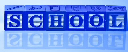 School wooden blocksの写真素材