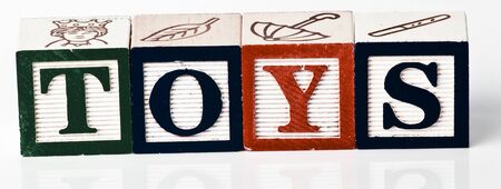 Wooden Childrens Blocks Toysの写真素材