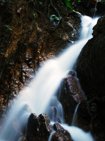 beautiful waterfall image at pahang, malaysian #の写真素材