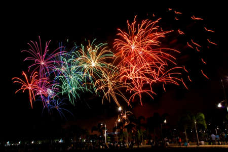 beautiful fireworks image at kuala lumpur, malaysianの写真素材