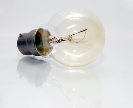 smart focus a glass lamp image on the white backgroundの写真素材