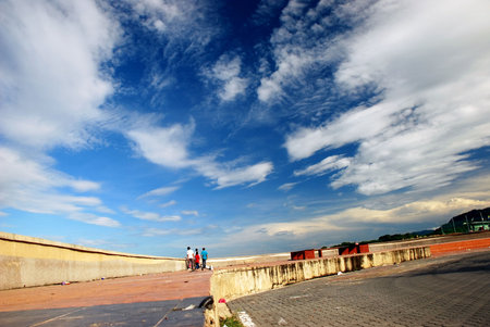 beautiful clouds and skies image on the blue sky backgroundの写真素材