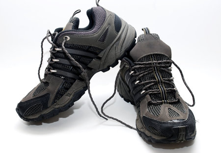 focus a sport shoes image on the white backgroundの写真素材