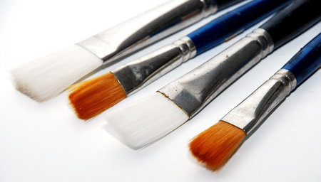 focus a art brush image on the white backgroundの写真素材