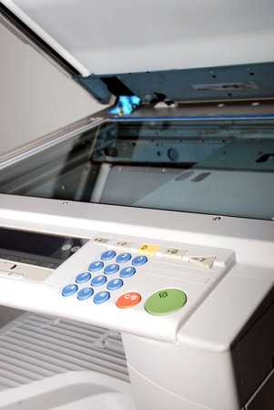 photocopy machine on the white background