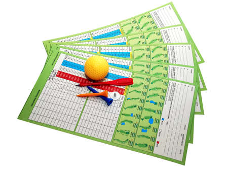 golf items over whiteの写真素材