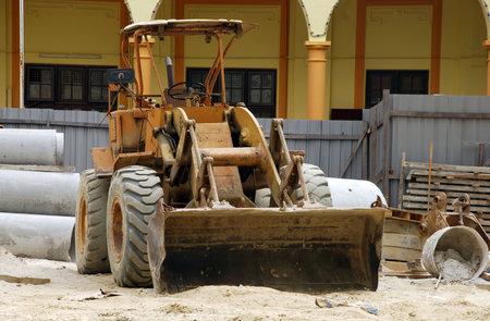 Bulldozer working on a construction site