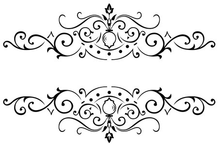 An Illustration of a Floral Border Silhouetted on White Backgroundの写真素材