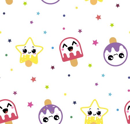 pattern ice cream in vectorのイラスト素材