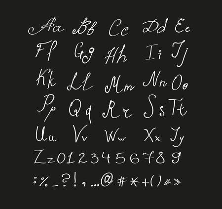 Hand drawn alphabet made in vector isolatedのイラスト素材