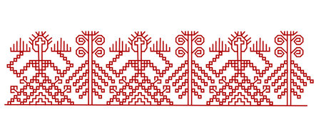 Red finnish ornament design elements. Vector eps 10のイラスト素材
