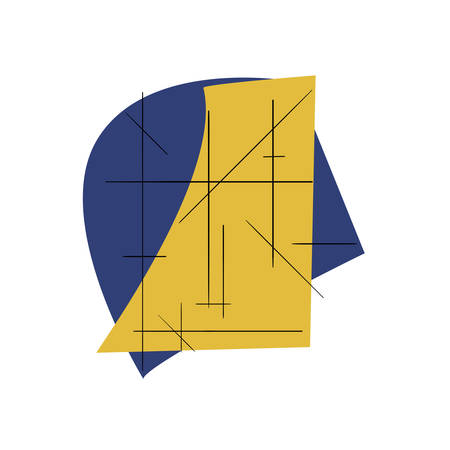 Vector composition of geometric shapes and lines. Modern abstract design poster, cover, card design.のイラスト素材