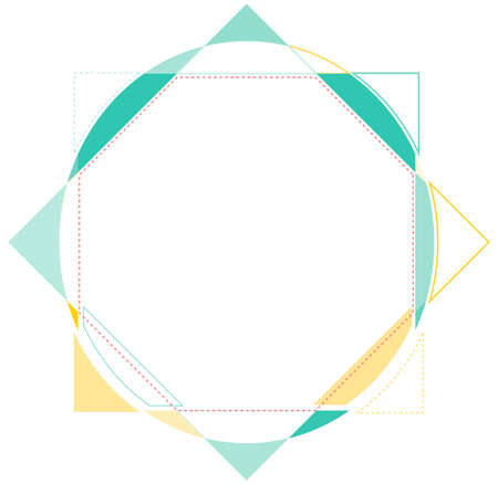 Abstract frame with the colorful geometric shapes and lineのイラスト素材