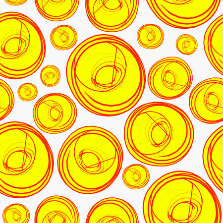 Sun stylized seamless pattern. Bright vector background.のイラスト素材