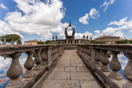Bagnaia, Viterbo, Italy, May 2019: The Fountain of four Moors in Villa Lante, Villa Lante is a Mannerist garden of surprise near Viterbo, central Italy, attributed to Jacopo Barozzi da Vignola.のeditorial素材