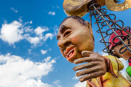 The Allegorical float during the carnival parade along the streets of Gaeta, Lazio, Italyのeditorial素材
