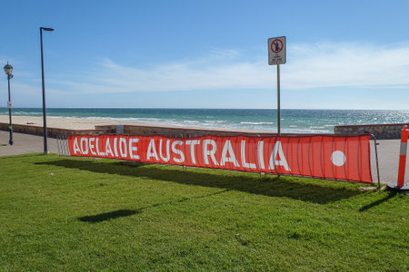 Swimming competition in Gleneg beach, Adelaide, Australia, November 2012の写真素材