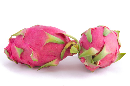 Cactaceae Hylocereanae ; Dragon fruit on white backgroundの写真素材