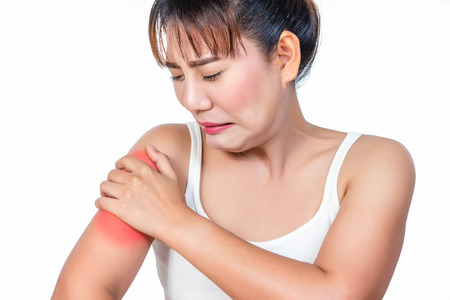Asian woman having arm painの写真素材