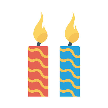 Candle stick with light, design for halloween, in colorful, cartoon illustration.のイラスト素材