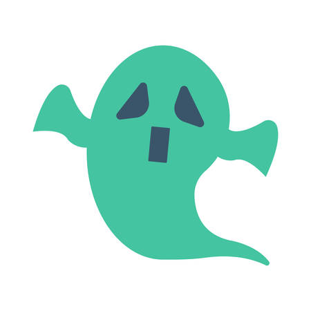Spooky ghost, halloween concept in colorful, cartoon illustration.のイラスト素材