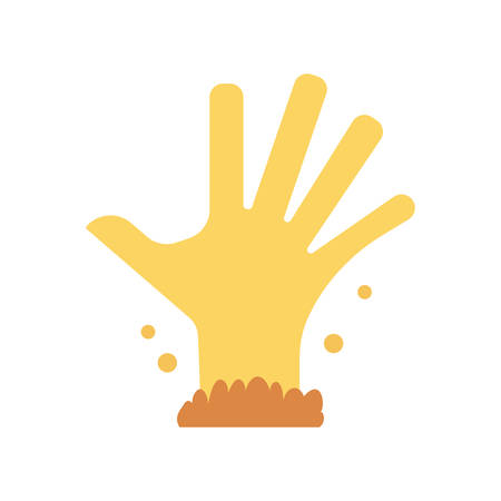 Zombie hand Halloween themed icon.のイラスト素材