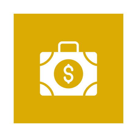 A portfolio icon on yellow background, vector illustration.のイラスト素材