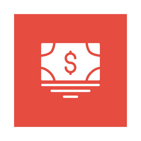 A money icon on red background, vector illustration.のイラスト素材