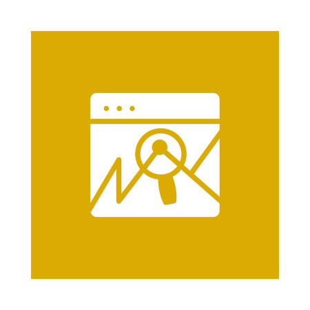 An analysis icon on yellow background, vector illustration.のイラスト素材